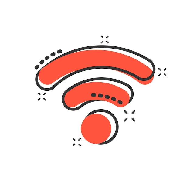 Wifi internet pictogram in komische stijl Wifi draadloze technologie vector cartoon afbeelding pictogram Netwerk wifi bedrijfsconcept splash effect