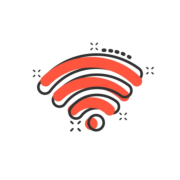 Wifi internet pictogram in komische stijl Wifi draadloze technologie vector cartoon afbeelding pictogram Netwerk wifi bedrijfsconcept splash effect