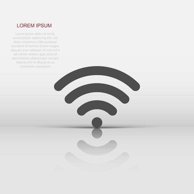 Wifi internet sign icon in flat style Wifi wireless technology vector illustration on white isolated background Network wifi business concept