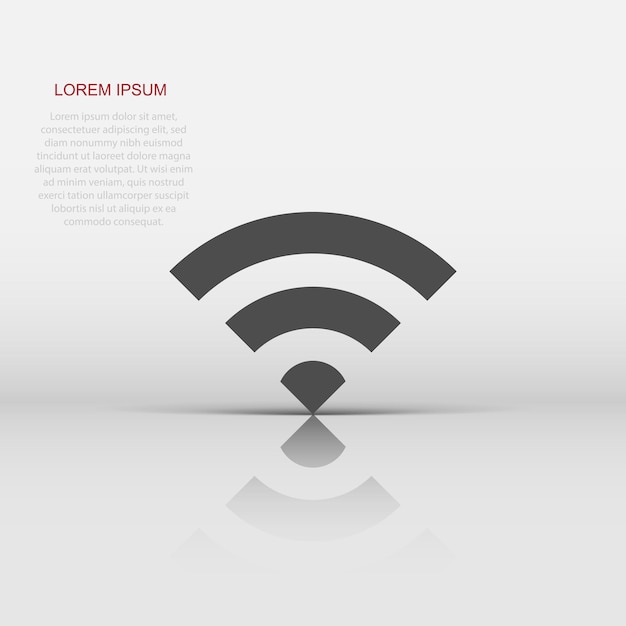 Icona del segno internet wi-fi in stile piatto illustrazione vettoriale della tecnologia wireless wi-fi su sfondo bianco isolato concetto di business wifi di rete