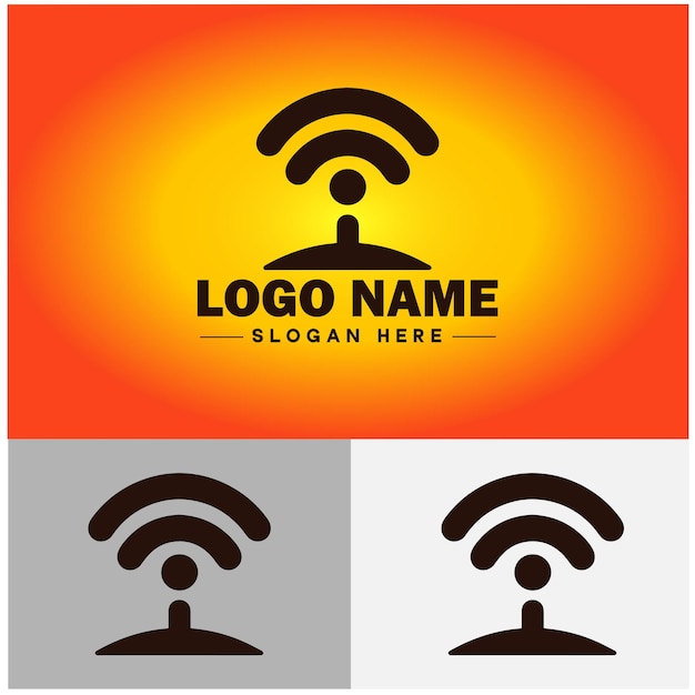 Vector wifi logo icon wireless signal waves communication symbols internet wifi web app sign vector logo