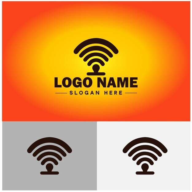 Vettore icona del logo wi-fi segnale wireless onde comunicazione simboli internet wifi web app segno logo vettoriale