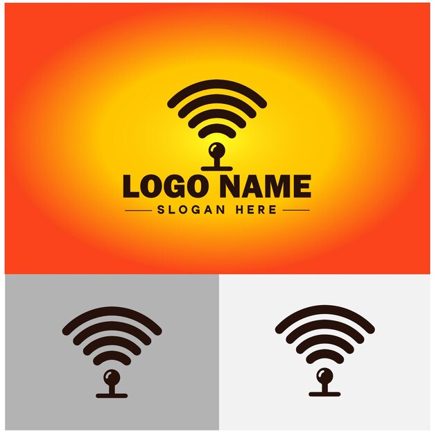 Vector wifi logo icon wireless signal waves communication symbols internet wifi web app sign vector logo