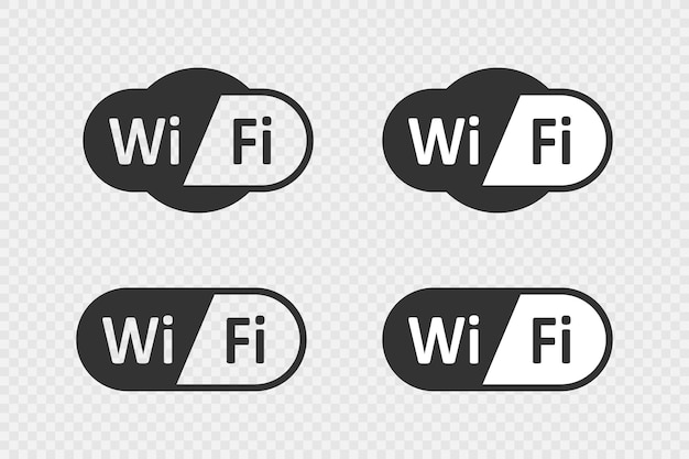 Logo wi-fi icona della zona wi-fi simbolo dell'hotspot di rete in stile piatto vettoriale