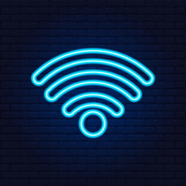 Wifi met de nieuwste technologie en versierd met blauwe neon