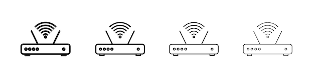 Wifi-modem icoon Vlak illustratie teken
