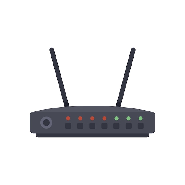 Wifi modem pictogram platte vector Internetapparatuur Netwerkapparaat geïsoleerd