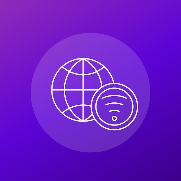 Wifi network icon linear vector