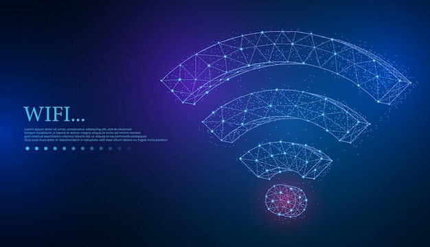 Значок сети Wi-Fi Низкополигональная абстрактный знак Wi-Fi