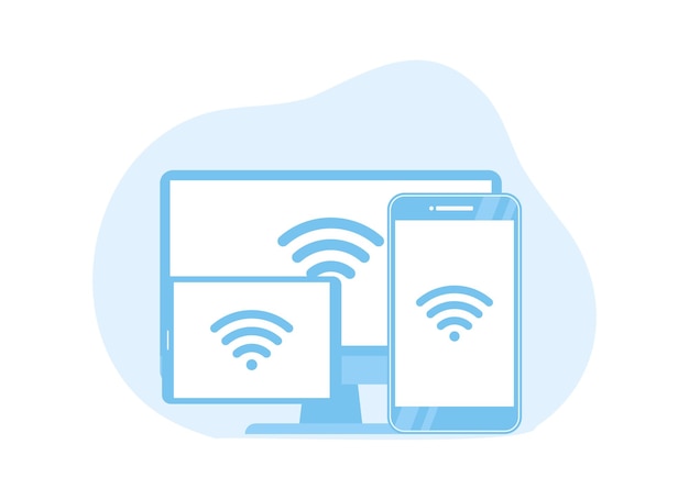 Vector wifi network trending concept flat illustration