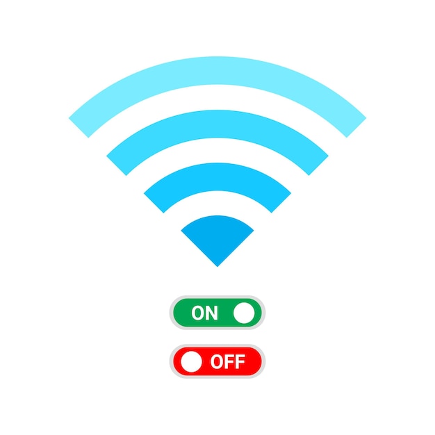 Vettore wifi acceso e spento