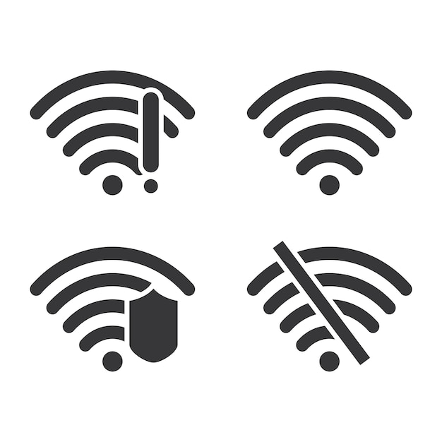 Vector wifi pictogram vector set platte wifi pictogram vector ingesteld op wit