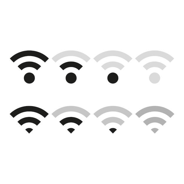 Wifi-pictogrammen voor webdesign. Internet netwerkconcept. Computertechnologie concept. Vector