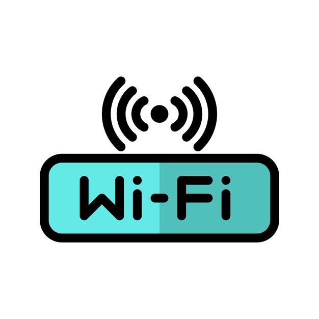 Wifi platte icoon bewerkbare draadloze verbinding netwerk symbool Vector illustraties