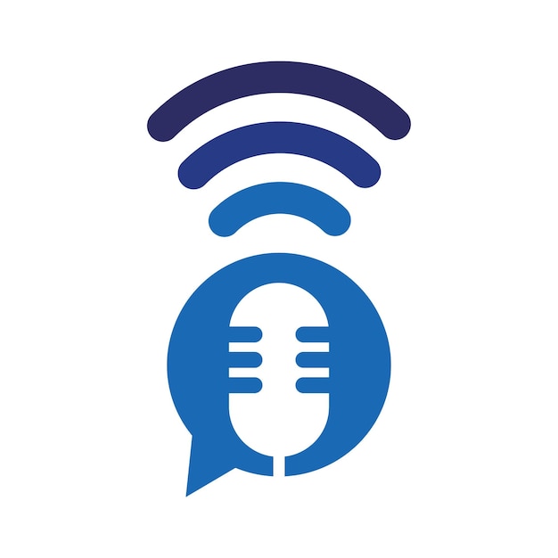 Wifi Podcast pictogram Logo ontwerp Podcast logo ontwerpsjabloon