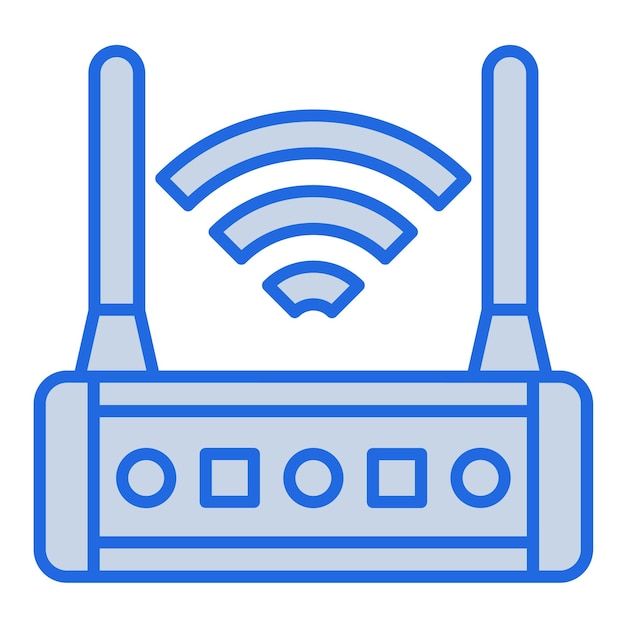 Wifi-router blauwe toon illustratie