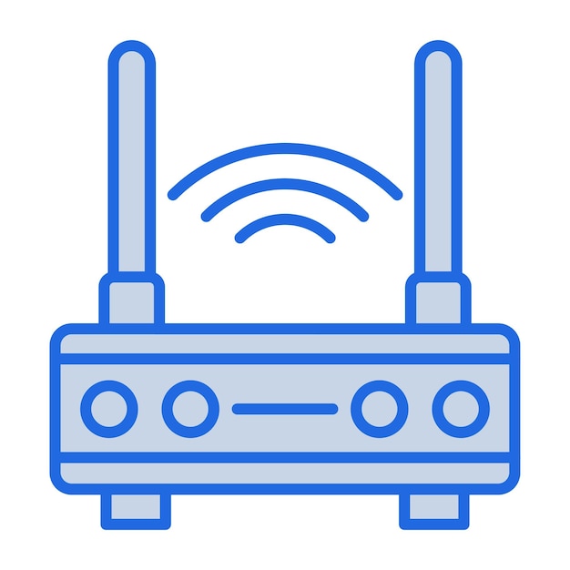 Vector wifi-router blauwe toon illustratie