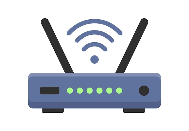 Wifi Router Icon Интернет-сервис беспроводной маршрутизатор Модем с сигналом Wi-Fi Векторная иллюстрация