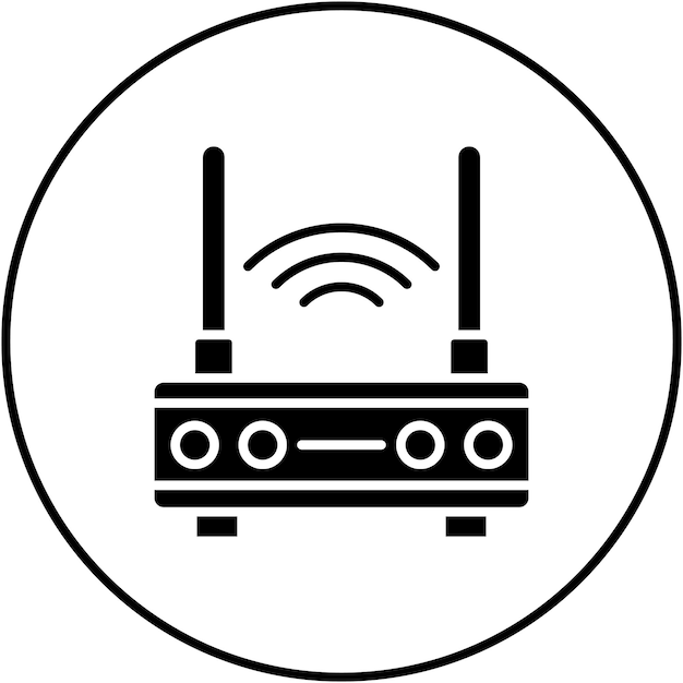 Векторное изображение значка маршрутизатора Wi-Fi может быть использовано для Smart City