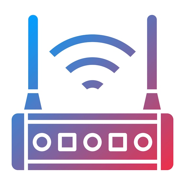 Векторное изображение значка маршрутизатора Wi-Fi может быть использовано для умного дома