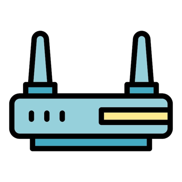 Wifi-router-interface-pictogram Outline WiFi-router interface vectorpictogram kleur vlak geïsoleerd
