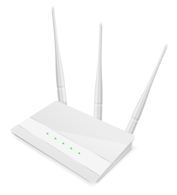 Vettore router wi-fi per l'illustrazione del vettore di trasmissione internet