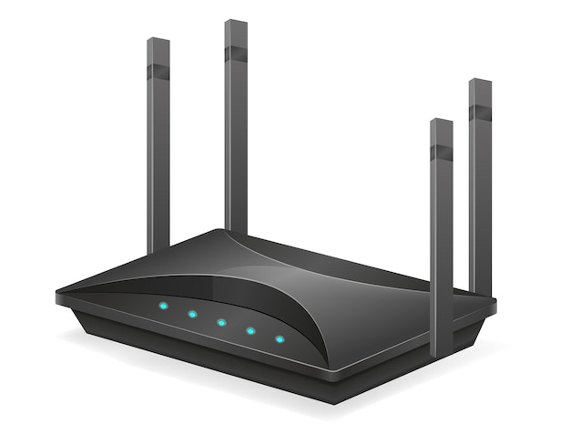 Vettore router wi-fi per l'illustrazione del vettore di trasmissione internet