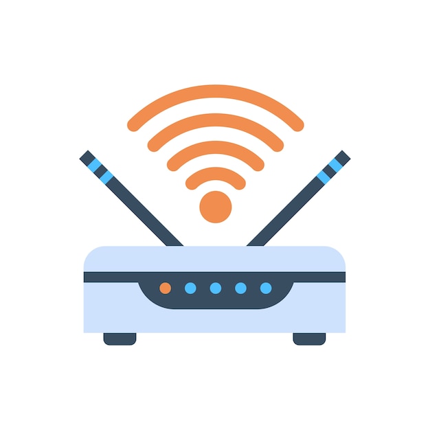 Vector wifi router pictogram voor draadloze internetverbinding