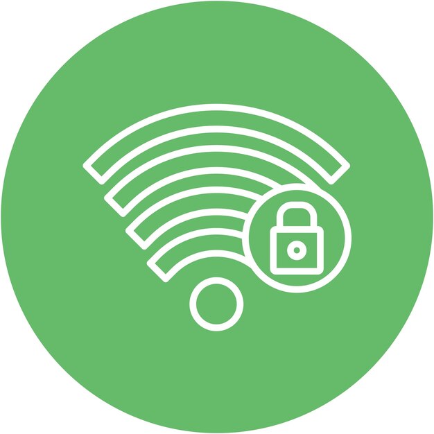 Wifi Security Vector Illustratie Stijl