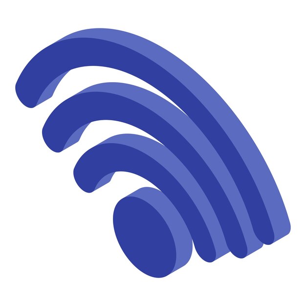 Wifi 記号アイコン白い背景で隔離の web デザインの Wifi 記号ベクトル アイコンの等尺性