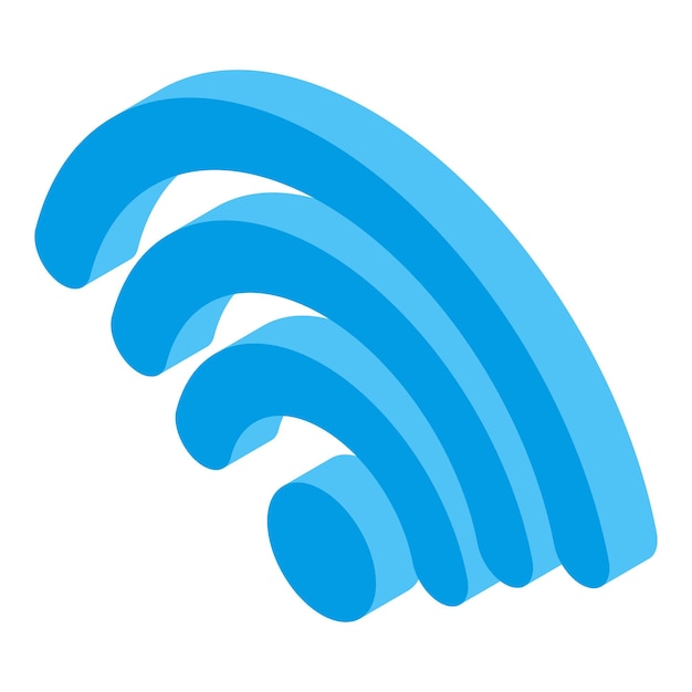 Wifi 記号アイコン白い背景で隔離の web デザインの Wifi 記号ベクトル アイコンの等尺性
