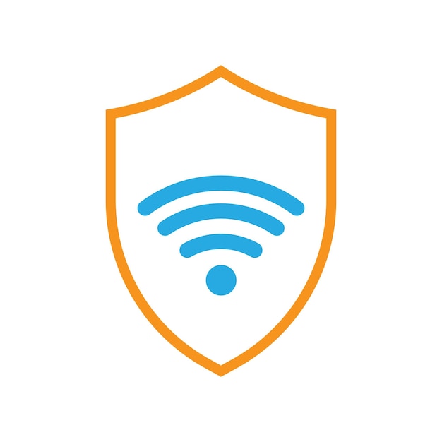 WIFI-signaalbeveiligingspictogram Schildpictogram met signaalsymbool WIFI-pictogram