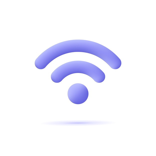 Wifi-signaalverbinding en netwerksymbool 3d-vectorpictogram cartoon minimalistische stijl