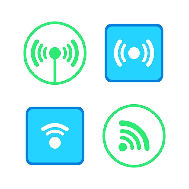 Vector wifi signal good bad strength level icon vector graphic set mobile antenna wireless connection