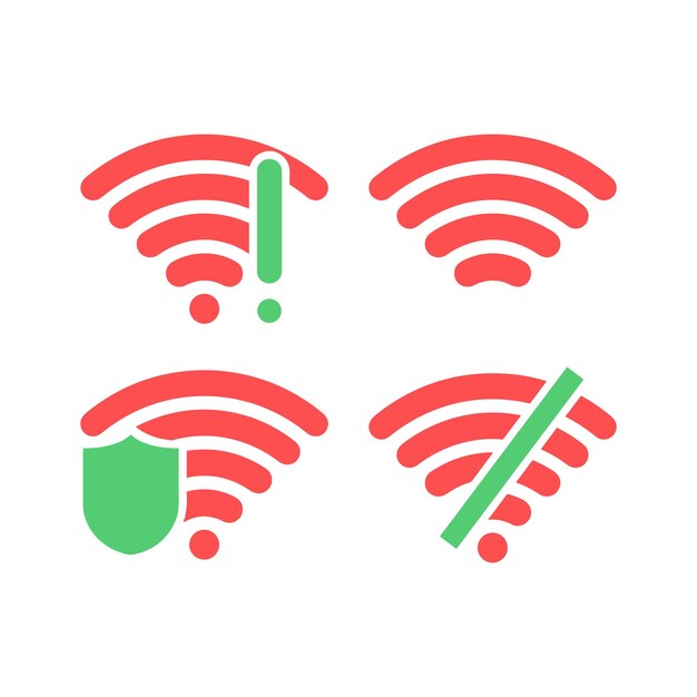 Wifi signal icon with 4 concepts