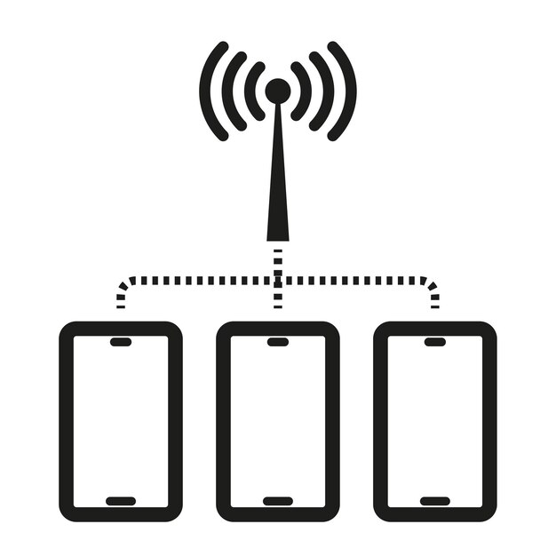 Vector wifi signal smartphones wireless tech concept vector illustration eps 10
