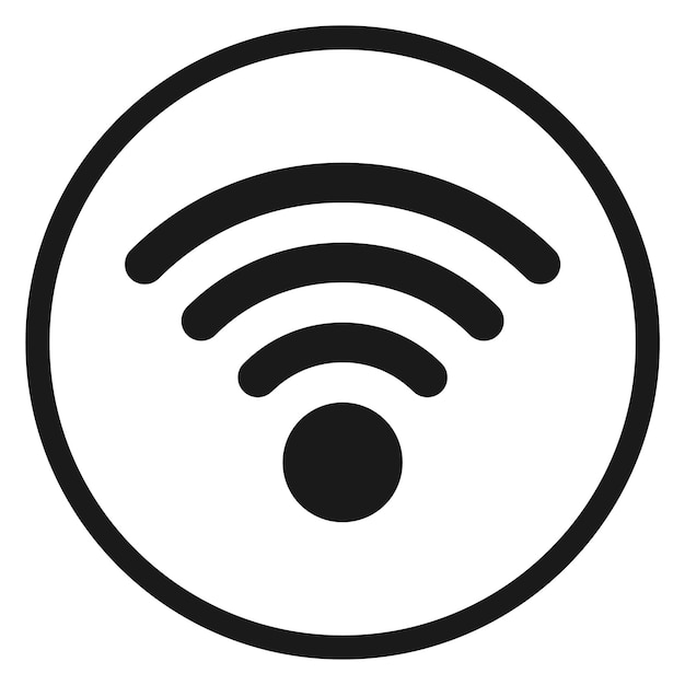 Vector wifi spot label wireless net round icon