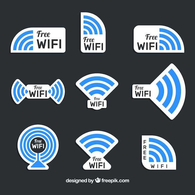 Vector wifi stickers collectie