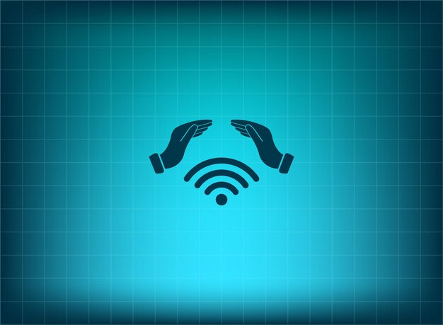 Vector wifi symbol vector illustration on blue background eps 10