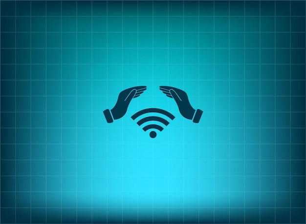 Vector wifi symbol vector illustration on blue background eps 10