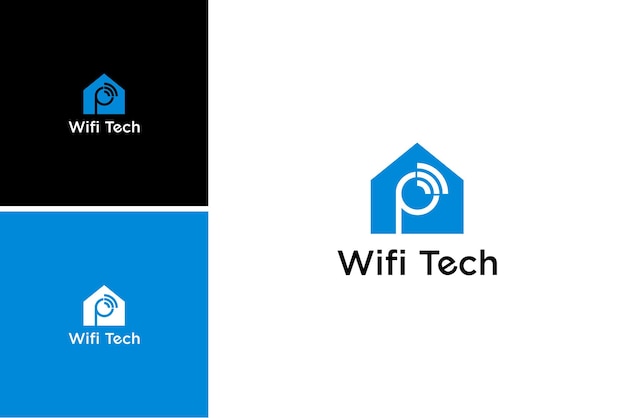 wifi tech home logo design,technology network idea