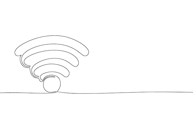 Wifi teken ononderbroken lijntekening element geïsoleerd op witte achtergrond voor decoratief element Vect