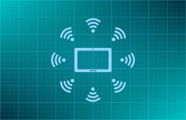 Wifi-toegangssymbool Vectorillustratie op blauwe achtergrond Eps 10