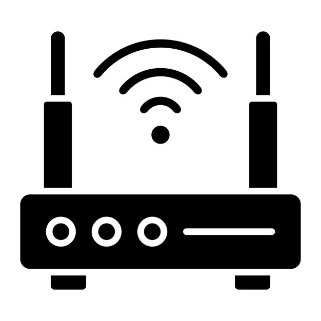 Wifi-verbinding Glyph Solid Black Illustratie