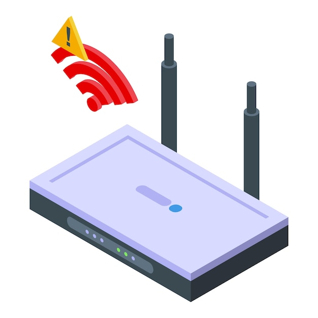 Vector wifi verloren verbindingspictogram isometrische vector internetfout webservice