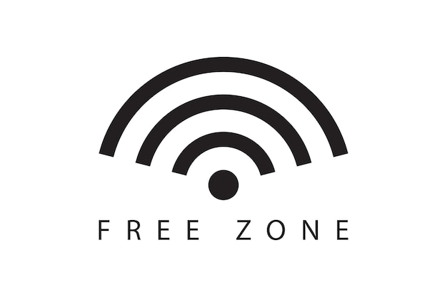 Wifi-vrije zonesymbool Draadloos signaalteken Mobiel internet vectorpictogram