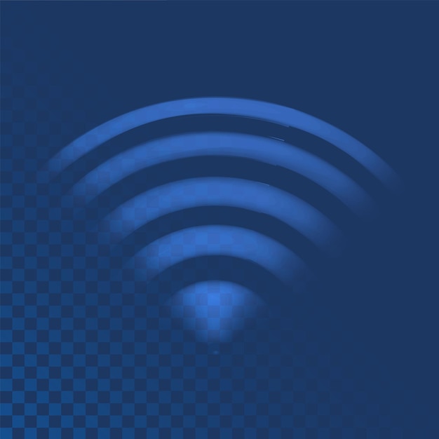 Wifi wave light effect Sensor waves signal or scanner laser in futuristic light style on transparent background Sensor elements for HUD design