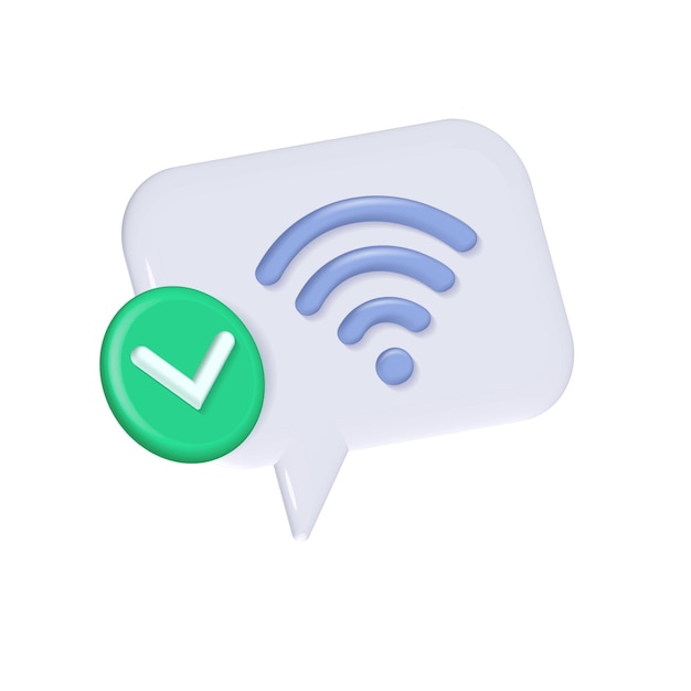 Wifi wireless connection network symbol isolated white background d render illustration sharing netw