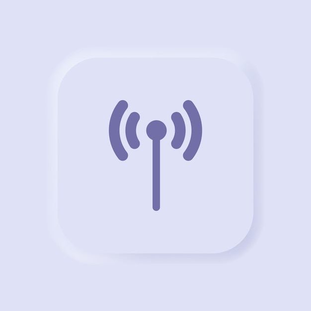 Wifi and wireless icon in neumorphism style Vector illustration