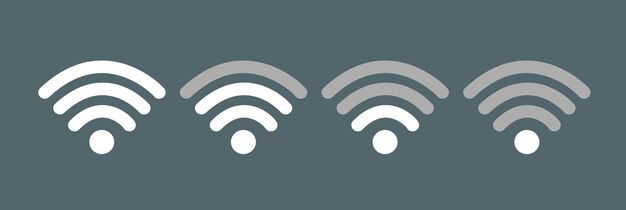 Wifi ワイヤレス lan インターネット信号フラット アイコンのアプリまたは web サイト - 白で隔離